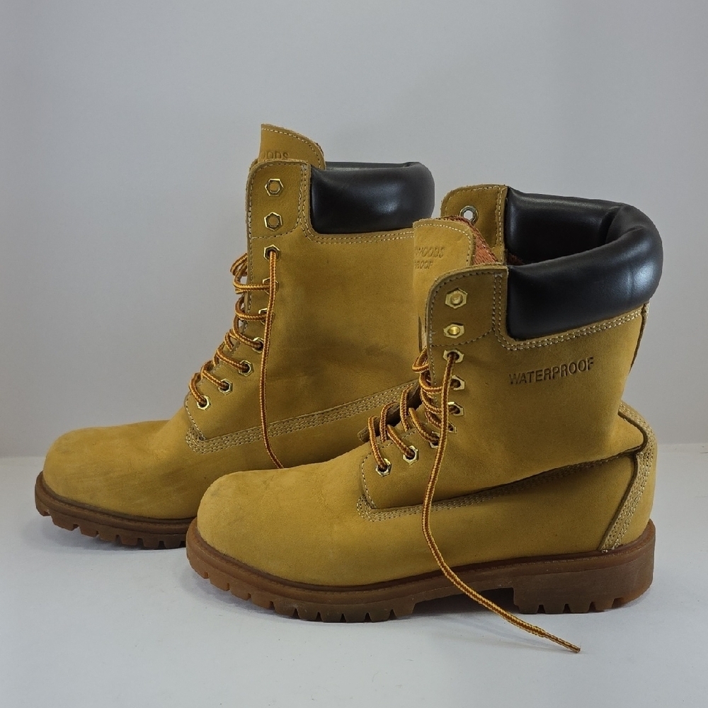 Timberland Alpine Woods Waterproof Boots Wheat Leather Work Boots Men's 8.5W - Picture 6 of 13